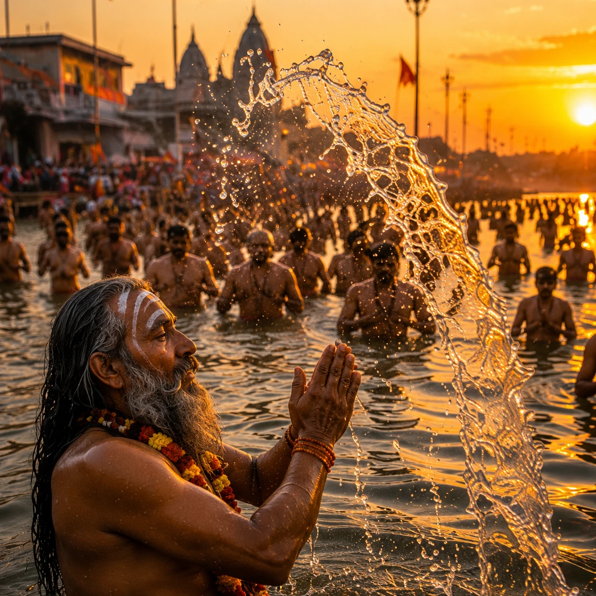 शाही स्नान के दौरान अखाड़ों की पेशवाई और नागा साधुओं की शोभायात्रा