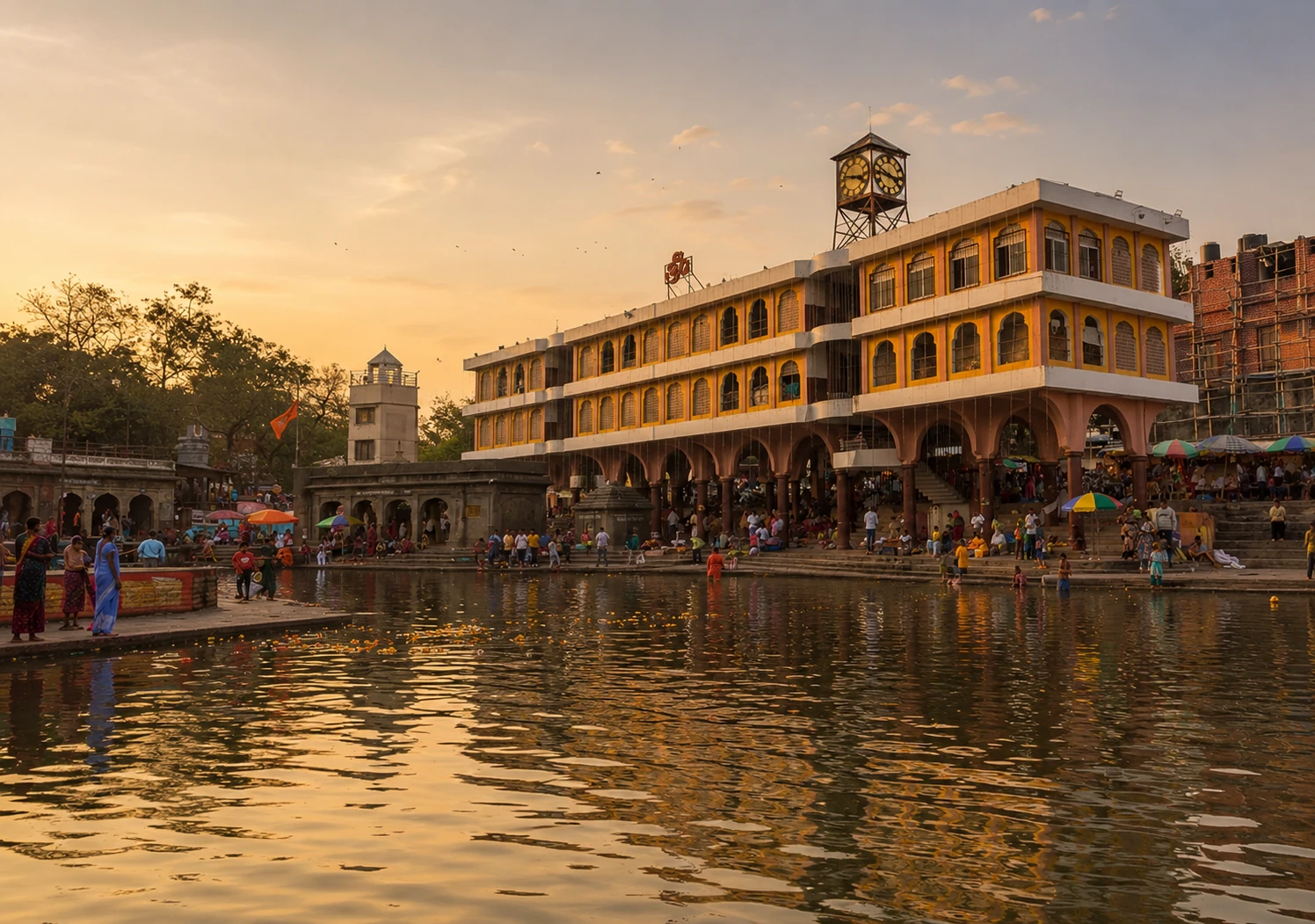 नासिक की पवित्र पंचवटी और गोदावरी तट का आध्यात्मिक दृश्य