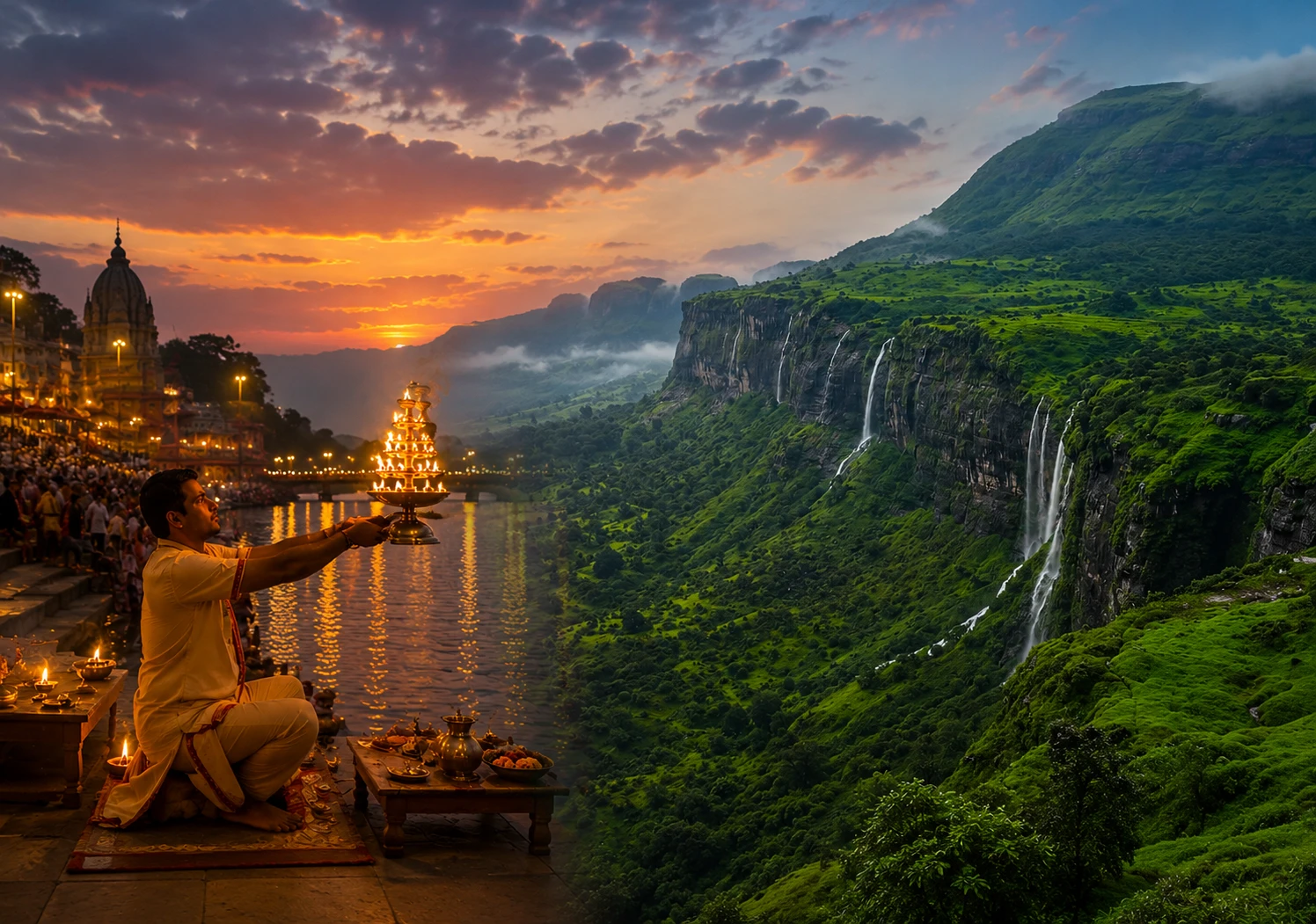 श्रद्धा, प्रकृति और आधुनिक विकास के अद्भुत संगम के रूप में नासिक शहर का भव्य दृश्य