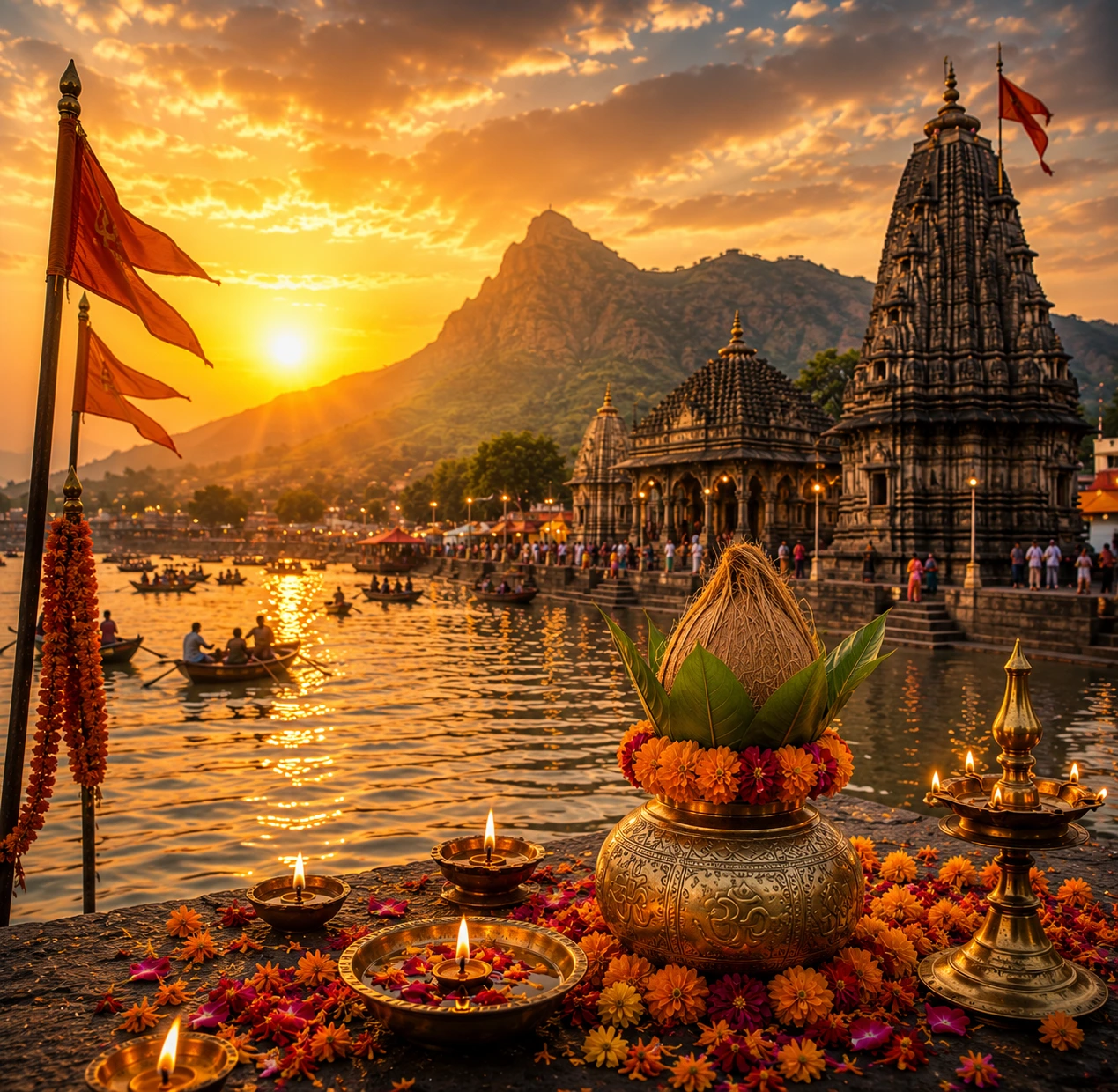 नासिक कुंभ २०२७ का आध्यात्मिक दृश्य